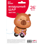 Шар (26''/66 см) Фигура, Капибара на велосипеде, 1 шт. в уп., 26408P