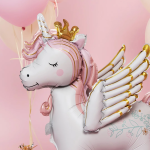 Шар (26''/66 см) Фигура 3D, Крылатый единорог, Розовый, Сатин, 1 шт. в уп., 26446