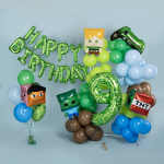 Шар (40''/102 см) Цифра, 9 Пиксели, Зеленый, 1 шт. в уп., 26909