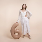 Шар (40''/102 см) Цифра, 6 Slim, Винтажная роза, Матовый, 1 шт. в уп., B901916MVR