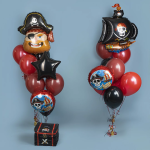 Шар (41''/104 см) Фигура, Пиратский корабль, Черный, 1 шт., 901669