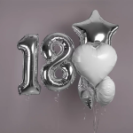 Шар (32''/81 см) Сердце, Белый, 1 шт., 27252