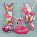 Шар (38''/97 см) Фигура, Тропическая бабочка, Розовый, 1 шт., 19896