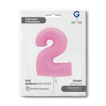 Шар (40''/102 см) Цифра, 2, Розовая Сакура, Матовый, 1 шт. в уп., 400200MSPK-P