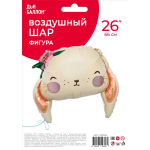 Шар (26''/66 см) Фигура, Зайка с цветком, Сатин, 1 шт. в уп., 23376P