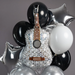 Шар (35''/89 см) Фигура, Гитара, Серебро, 1 шт. в уп., 26439