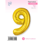 Шар (40''/102 см) Цифра, 9 Slim, Золото, 1 шт. в уп., C901919O