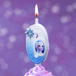 Свеча Цифра, 0 Холодное сердце, 12 см, 1 шт., 0790