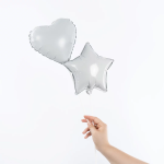 Шар с клапаном (10''/25 см) Мини-сердце, Белый, 1 шт., 27241