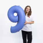 Шар (40''/102 см) Цифра, 9, Голубой Лотос, Матовый, 1 шт. в уп., 400900MLUB-P