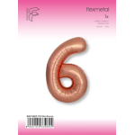 Шар (40''/102 см) Цифра, 6 Slim, Бронза, Металлик, 1 шт. в уп., B901916BZ