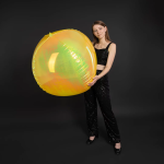 Шар 3D (50''/127 см) Сфера, Желтый, Хамелеон, 1 шт. в уп., 24937