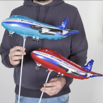 Шар (17''/43 см) Мини-фигура, Самолет, Пассажирский лайнер, Красный, 1 шт., 902661R