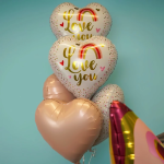 Шар (18''/46 см) Сердце, Винтажная роза, Сатин, 1 шт., 23432