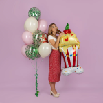 Шар 3D (61''/155 см) Фигура на подставке, Вкусный коктейль, 1 шт. в уп., 24897