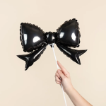 Шар (14''/36 см) Мини-фигура, Бант, Черный, 1 шт., 19441