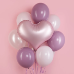 Шар (24''/61 см) Сердце, Люкс, Розовый, Сатин, 1 шт. в уп., 24844P