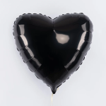 Шар (18''/46 см) Сердце, Черный, 1 шт., 201500N