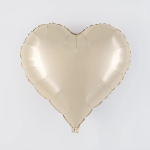 Шар (18''/46 см) Сердце, Кремовый, Сатин, 1 шт., 183000SCR