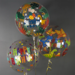 Шар с клапаном (18''/46 см) Сфера, Динозаврики, Прозрачный, Кристалл, 1 шт. в уп., 518013