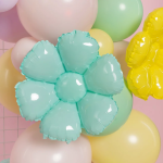 Шар с клапаном (14''/36 см) Мини-цветок, Ромашка, Бирюзовый, 1 шт., 23126