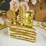 Свечи Роскошная серия, Золото, Металлик, 0,7*7 + 2,5 см, 6 шт. с держат., 802944