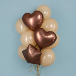 Шар (18''/46 см) Сердце, Шоколад, Сатин, 1 шт., 23430