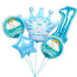 Шар (30''/76 см) Фигура, Корона, Голубой, 1 шт., 15530