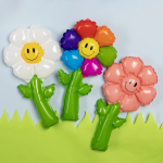 Шар с клапаном (17''/43 см) Мини-цветок, Ромашка, Белый, 1 шт., 23831