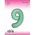 Шар (40''/102 см) Цифра, 9 Slim, Мятный, Матовый, 1 шт. в уп., B901919MM