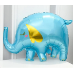 Шар (33''/84 см) Фигура, Слоник, Голубой, 1 шт., 19670