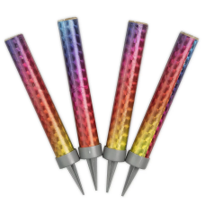 Свеча Фонтан для торта, 30 сек, Яркая радуга, Голография, 10 см, 4 шт., ВВ003/1