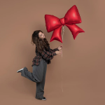 Шар (39''/99 см) Фигура, Бант, Красный, Сатин, 1 шт. в уп., 26458