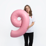 Шар (40''/102 см) Цифра, 9, Розовая Сакура, Матовый, 1 шт. в уп., 400900MSPK-P