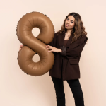 Шар (40''/102 см) Цифра, 8 Slim, Шоколад, Матовый, 1 шт., 901918MCH