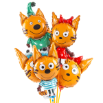 Шар с клапаном (13''/33 см) Мини-фигура, Три Кота, Коржик, 5 шт. в уп., 402118