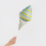 Шар с клапаном (17''/43 см) Мини-фигура, Мороженое, Голубой, Сатин, 1 шт., 25064