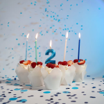 Свеча Цифра, 9 Грани, Синий, Металлик, 4,2*6 + 4,5 см, 1 шт. с держат., 803189