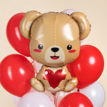 Шар (31''/79 см) Фигура, Мишка с сердцем, 1 шт. в уп., 27400P