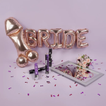 Пневмохлопушка (12/30 см), Плейбой 18+, Конфетти фольга, Фуше/Серебро, Металлик, 1 шт., 723010