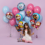 Шар с клапаном (17''/43 см) Мини-фигура, Щенок Строитель, 5 шт. в уп., 24055