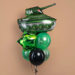 Шар (31''/79 см) Фигура, Танк Т-34, Зеленый, 1 шт., 901672RU