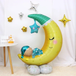 Шар 3D (50''/127 см) Фигура на подставке, Полумесяц и малыш, 1 шт. в уп., 19874