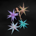 Шар 3D (40''/102 см) Звезда, Составная, Голубой, Хамелеон, 1 шт. в уп., 24914