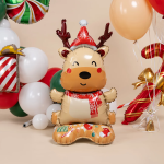 Шар 3D (38''/97 см) Фигура на подставке, Новогодний олень, 1 шт. в уп., 26877
