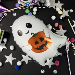 Шар (13''/33 см) Мини-фигура, Маленькое привидение с тыквой, 1 шт., 19058