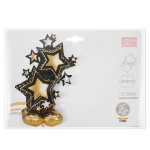 Шар 3D (42''/107 см) Фигура на подставке, Звезды Люкс, 1 шт. в уп., 23573