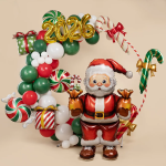 Шар 3D (43''/109 см) Фигура на подставке, Дед Мороз с подарками, 1 шт. в уп., 27156