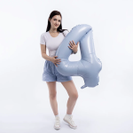Шар (40''/102 см) Цифра, 4 Slim, Небесный, 1 шт. в уп., 941155