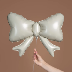 Шар с клапаном (20''/51 см) Фигура, Бант (надув воздухом), Белый песок, Сатин, 1 шт., 26460